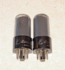 2 x 6V6gt Cunningham Tubes Smoked Glass Very Strong Matched Pair 3