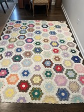 Grandmother  s Flower Basket Vintage 1930  s Quilt Perfect Collectors Cond 90x68