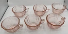 Vintage Federal Madrid Pink Depression Tea Cups Set of 6, 1968