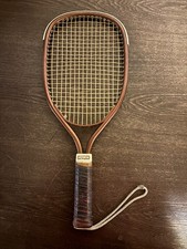 Vtg. 18.5" Ektelon Magnum Aluminum Racquetball Racquet w/ Leather Handle