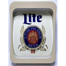 Vintage Miller Lite Pilsner Beer Everbrite Light-Up Wall Sign 19"x14" WORKS