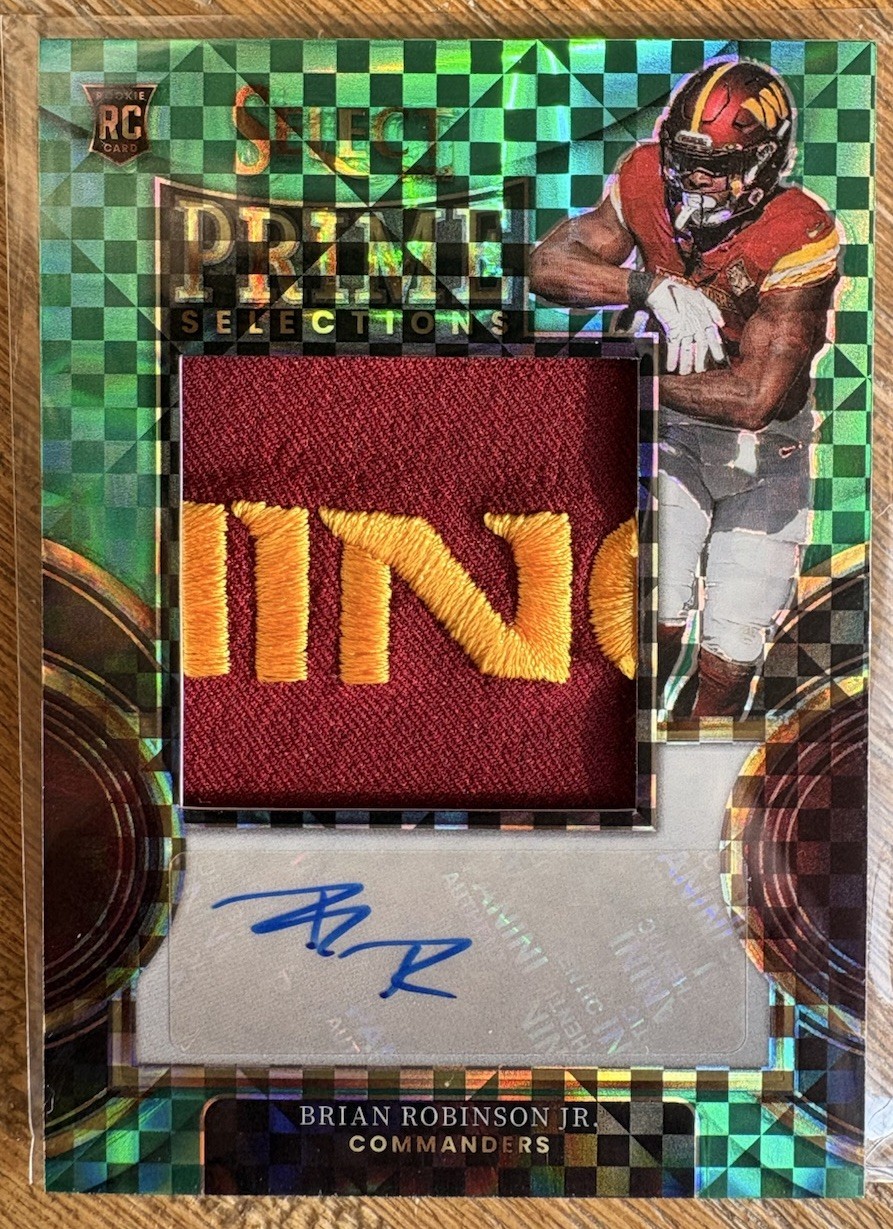 Brian Robinson Jr. Panini Select Prime Selections Signatures #PSBR Gold Jersey Number