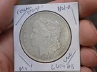 MORGAN SILVER DOLLAR 1921 D AU/BU RARE LUCKY NUMBER 8 COUNTER STAMP!