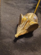 Vintage brass MCM Mouse with wire tail note holder ASIA 1960