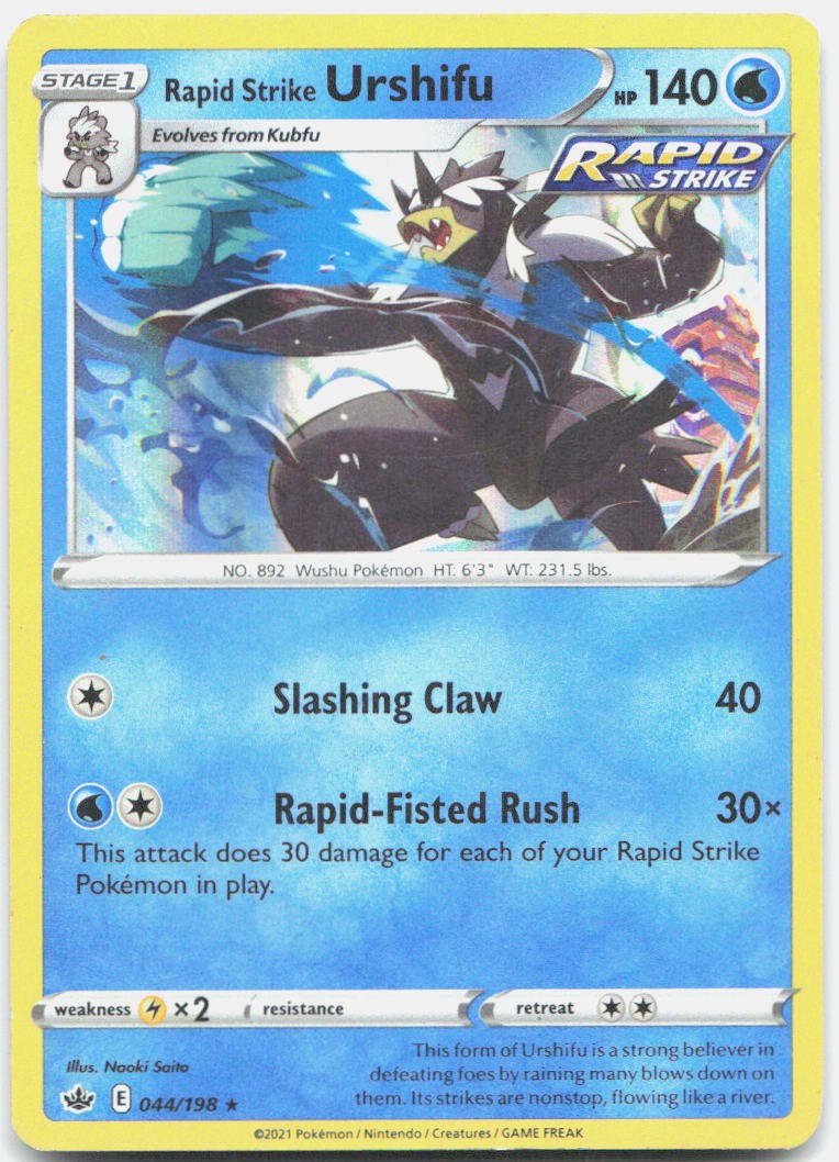 Rapid Strike Urshifu 044/198 Holo Rare Chilling Reign Pokemon Holo HP