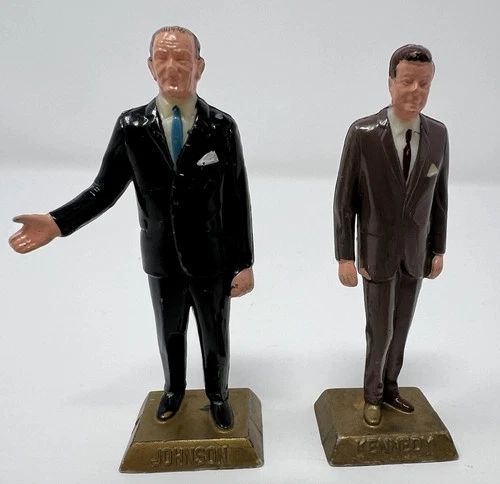 Marx President John F Kennedy Lyndon B Johnson Figures JFK LBJ Painted