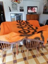 PIERRE CARDIN COVER bedding 1970 BLACK ORANGE A REST acrylic 