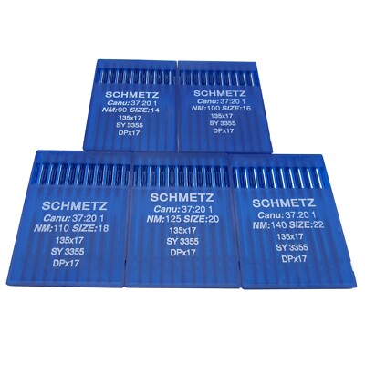 5Sizes SCHMETZ 135X17 DPX17 NADEL FÜR SINGER 111G,111W,211W JUKI LU-562, LU-563