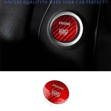 For Benz E-Class 2017-2023 Red Carbon Fiber One-Button Start Switch Cover Trim