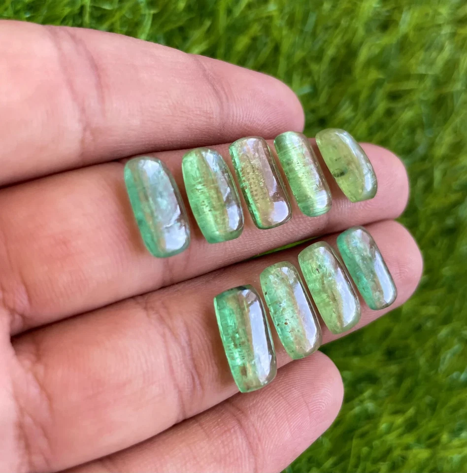 Cojín de cianita natural como nuevo cabujón piedras preciosas sueltas AAA+ Lote de 9 piezas 7x14 mm #k13 Foto 3 de 4