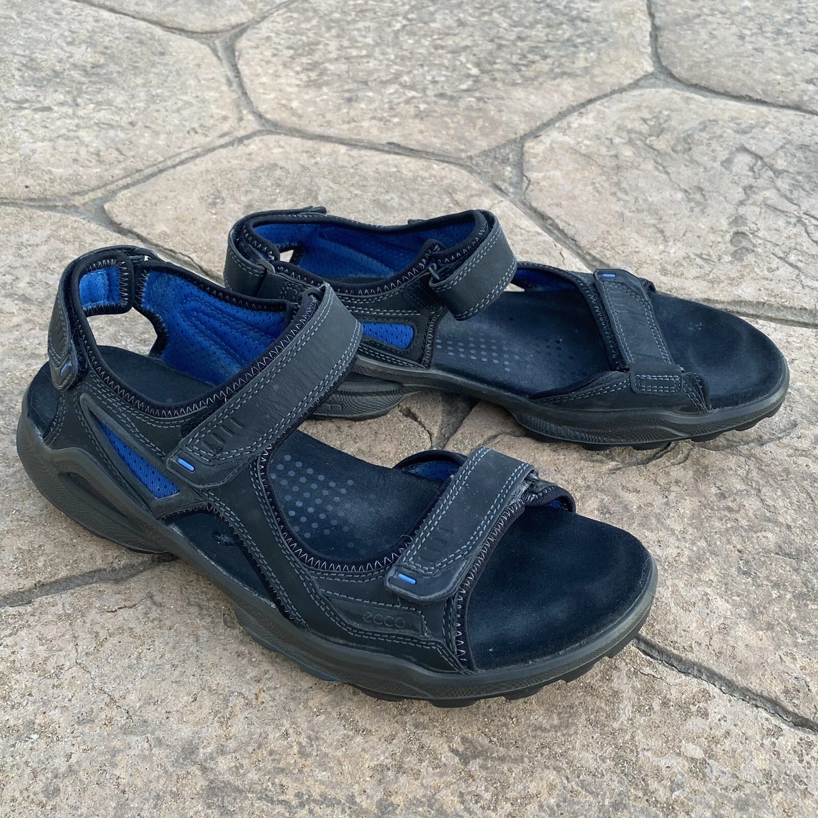 Ecco Sandali Uomo 45 Nero Pelle Yucatan Biom Sport Escursionismo Golf Scarpe