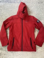 Scandinavian Explorer Jacket Womens M Red Softshell Hooded Outdoors Hiking