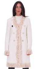 Luckylu Milano Italian Fringe White Coat 42/10 New Without Tags €379