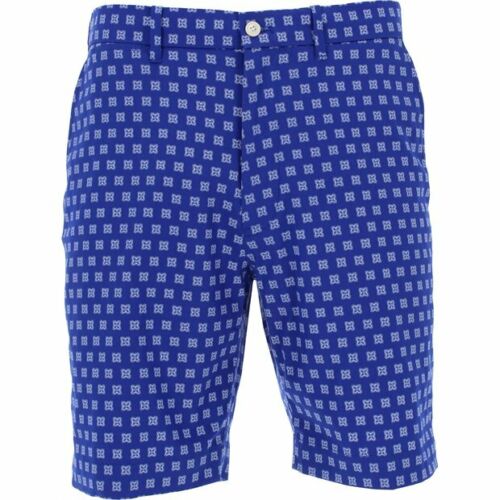 Polo Golf Printed Cotton Stretch Twill Shorts in Royal Blue Star Foulard Mfr - Picture 1 of 5