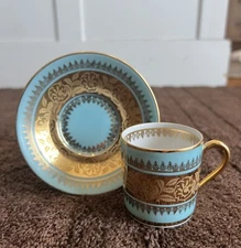 RW Bavaria Germany Vintage Gold Trim Demitasse Cup & Saucer Set