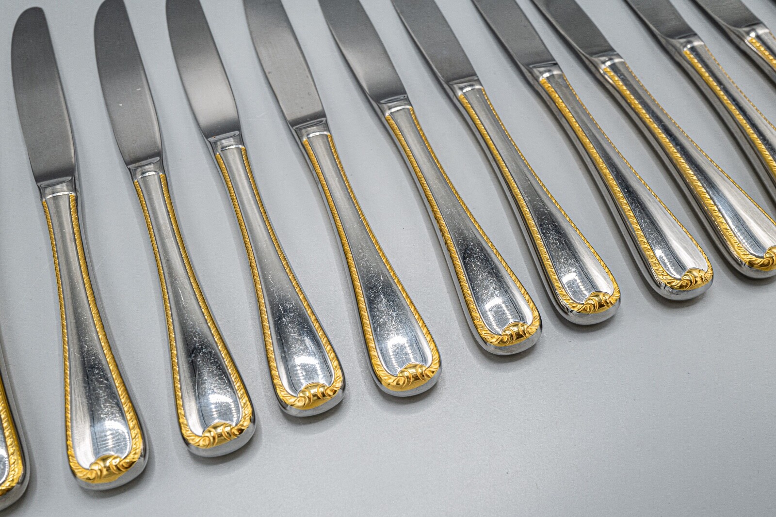 Gorham Golden Ribbon Edge Stainless Steel Flatware Service 1263 Pc