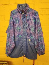 Vtg K.way Packable Rain Coat Windbreaker Jacket Womens Size Large