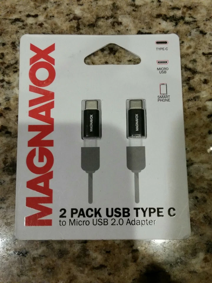 Magnavox 2-Pack USB Type C to Micro USB 2.0 Adapter *NEW* - Image 3 of 4