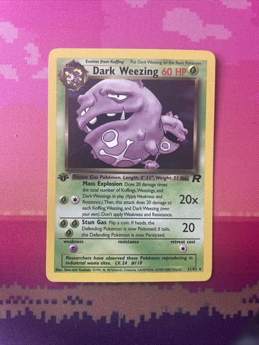 Pokemon Card Dark Weezing Team Rocket 1st Edition Rare 31/82 Near Mint Condition - Picture 1 of 2