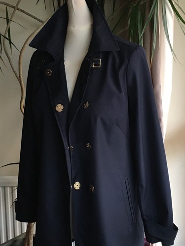 Debenhams Collection Ladies Stylish Short Navy Blue Raincoat Size 10/EURO 38 - Picture 10 of 12