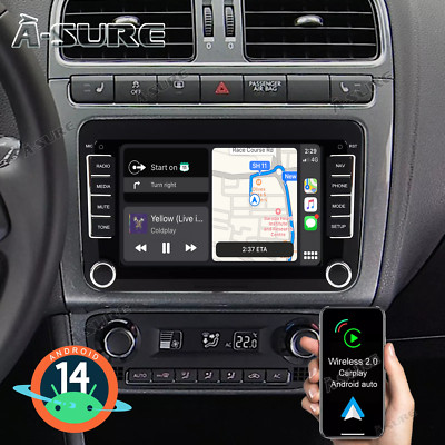 CarPlay Autoradio Android 14 Navi Für VW GOLF 5 6 Plus Tiguan Touran Caddy Polo