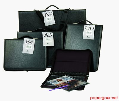 Art Portfolio Ringbuch Mechanik Leder Optik (A2, A1) Ref.P39 mit Riemen