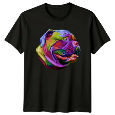 Bunter Bulldoggenkopf Hunderasse Tiere Herren T-Shirt Damen Grafik Tee Top