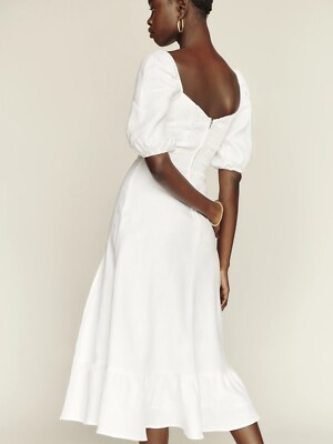 Reformation Belgium Linen Dress White Size 10 | eBay