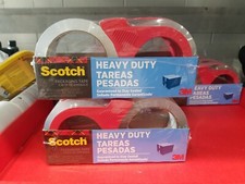 4 Rolls Scotch Heavy Duty Shipping Packing Tape 1.88 X 54.6 YD Ea W/ Dispenser