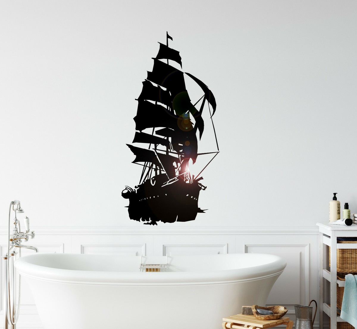 Wall Decal Ocean Sea Marine Ship Bathroom Interior Vinyl Decor