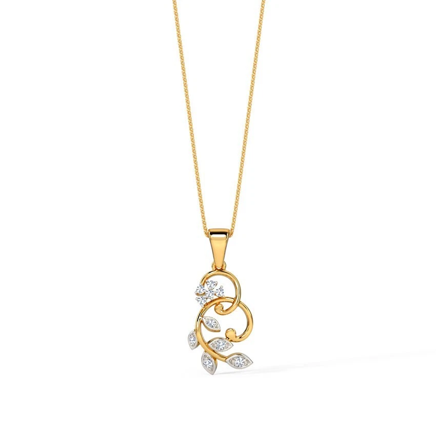 14K Yellow Gold 0.980g Natural Diamond IJ SI Olivia Elegant diamond Pendant