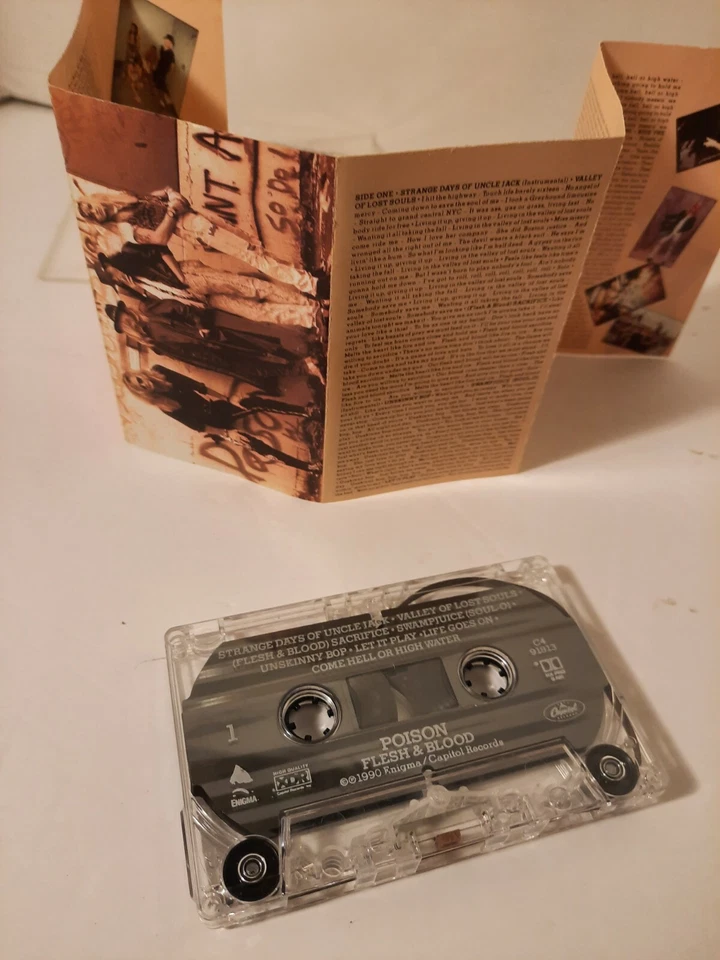 Poison Flesh & Blood Audio Cassette Tape 1990 NICE rock metal - Image 4 of 4