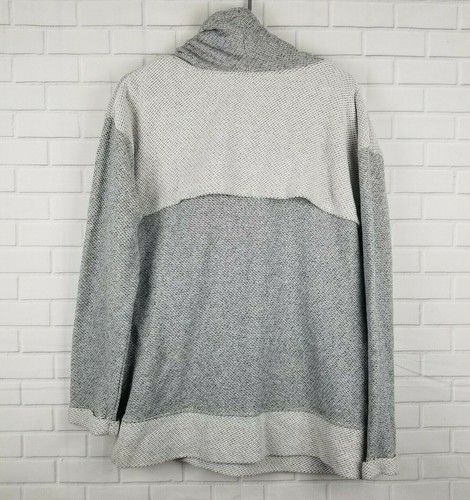 Te Verde Pullover Damen Größe M grau Wasserfallausschnitt Pulli Kordelzug - Bild 3 von 10