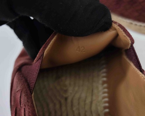 Bottega Veneta Men's Burgundy Suede Slip-on Intrecciato Espadrilles 42IT/9US - Picture 12 of 16