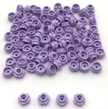 Lego 100 New Lavender Plates Round 1 x 1 Stud with Flower Edge 405 Petals