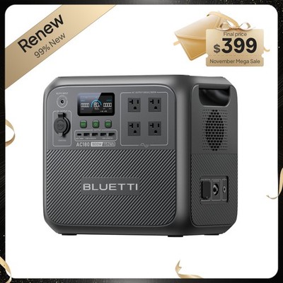 BLUETTI AC180 1800W 1152Wh Portable Power Station Solar Generator for Off-grid