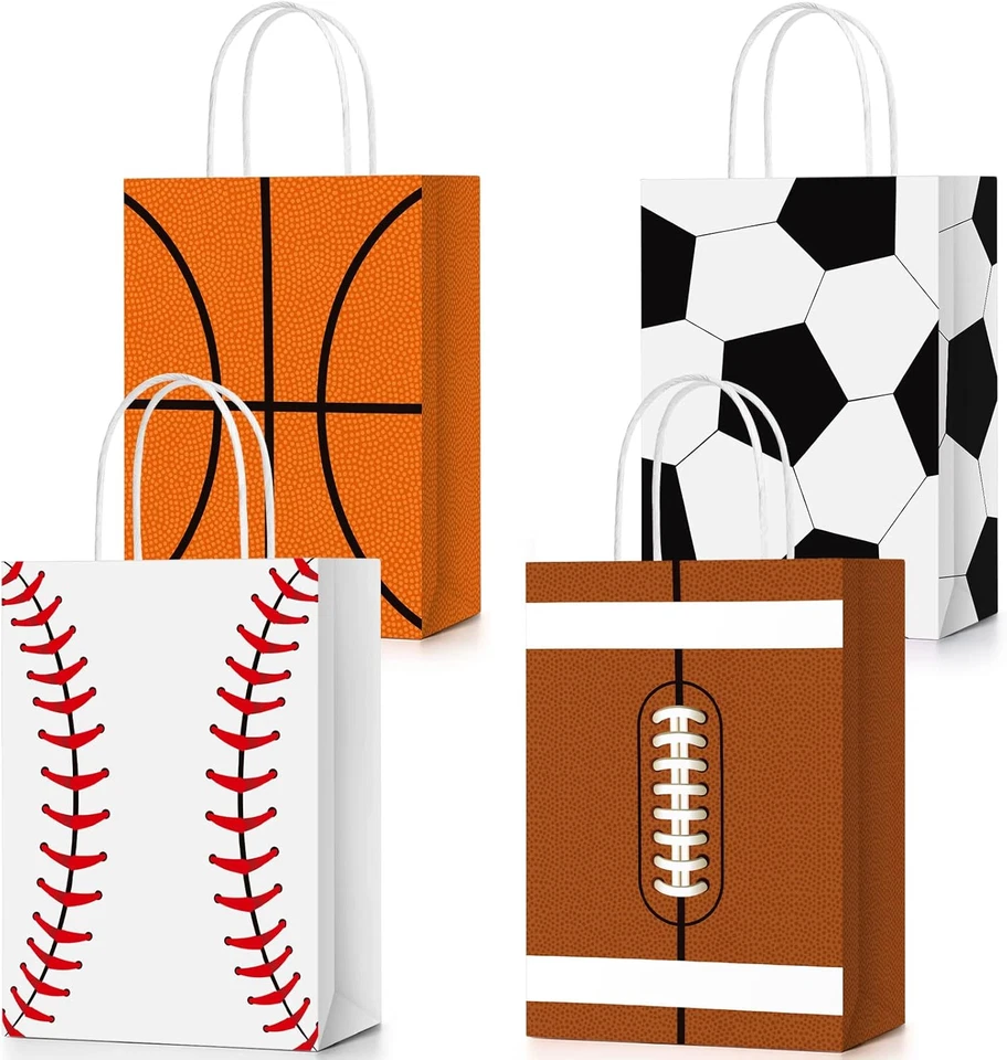 24 Piezas Bolsas Deportivas Fiesta Favor Fútbol Béisbol Golosinas Bolsas de Regalo con... Foto 2 de 4
