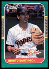 1987 Donruss The Rookies #44 Benito Santiago RC Rookie Card San Diego Padres. rookie card picture