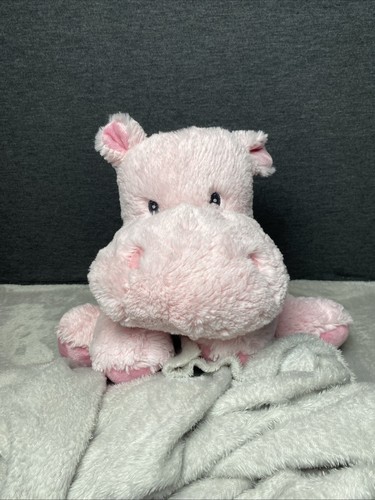Russ Berrie Pink Hippo 12” Plush Happy Hippopotamus Sewn Eyes Soft Toy Pet Lovey