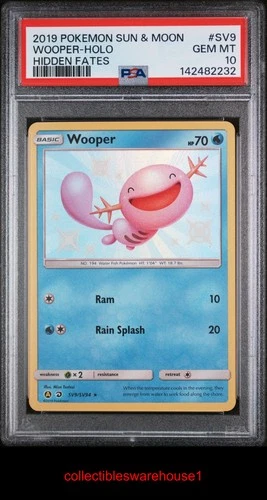 Pokemon Hidden Fates Wooper SV9 PSA 10