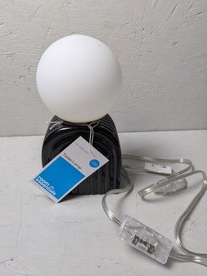 Mini Glass Orb Shade with Black Ceramic Base Table Lamp by Room Essentials NEW!