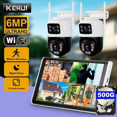 KERUI 6MP Wireless Wifi Security Camera System 8CH NVR 10''LCD Monitor 500GB HDD