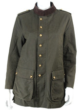 CELINE Green Waxed Cotton Canvas & Brown Cord...