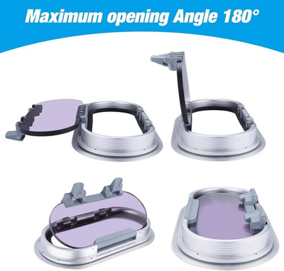 #ad 14.44quot;x7.75quot; Anodized Aluminum Boat Portlight Boat Skylights Window w 10mm Lid $94.99