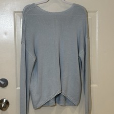 NWT Elie by Elie Tahari Knit Sweater, Light Ice Blue, Cotton Large