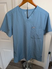 FIGS Technical Collection Women's XS Scrub Top Dusty Blue V-Neck M21SW1017