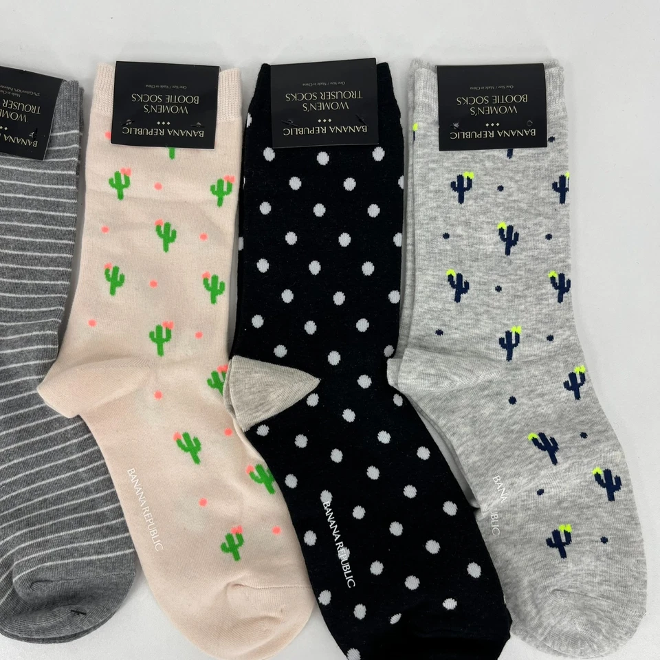 Lot of 4 Banana Republic Trouser Socks Women's One Size Multicolor Mid Calf NWT - Image 4 of 4