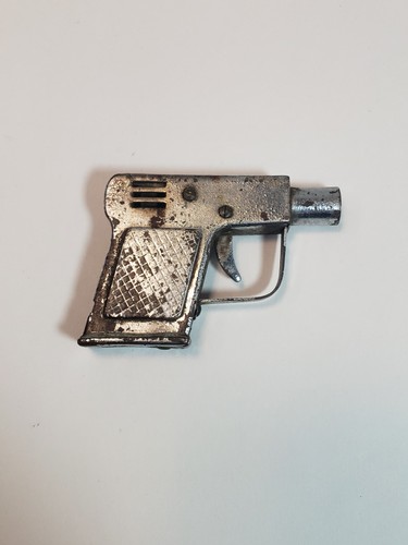 Vintage Pistol Pocket Lighter Made In Occupied Japan Chrome Tobacciana
