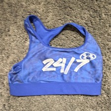 Under Armour 24/7 Sports Bra Blue XS Racerback Wireless Pullover Logo