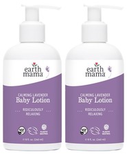 Earth Mama Calming Lavender Baby Lotion for Dry 8 Fl Oz (Pack of 2), White
